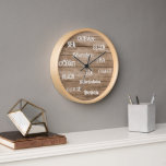 Modern beach wood ocean script family name clock<br><div class="desc">Rustic summer ocean beach clock with barn wood pattern background and sea,  ocean,  beach handwritten script.
You can add your own name to personalize.</div>