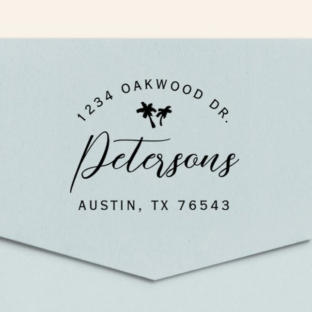 Modern Beachy Return Address Self-inking Stamp (Creator Uploaded)