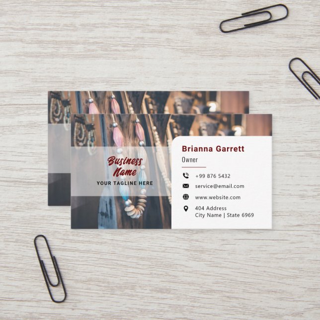Modern bead Crafting | Simple Business Card (Front/Back In Situ)