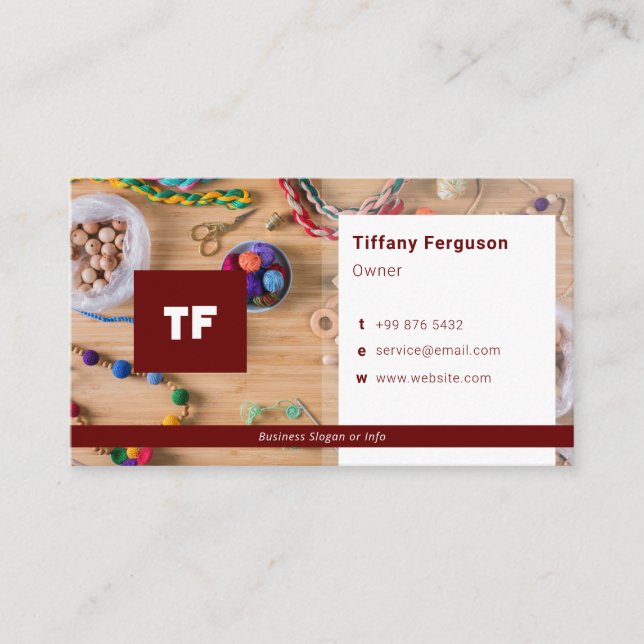 Modern bead Crafting | Simple Business Card (Front)