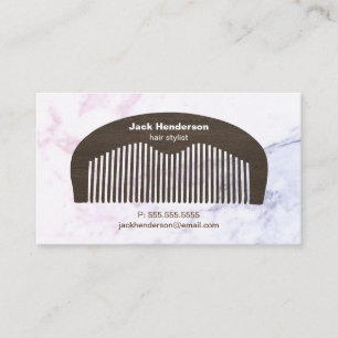 Modern Beard Comb & Marble   Business Card