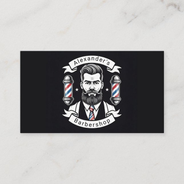 Modern Bearded Man Business Card (Front)