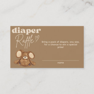 Modern Bearly Wait Baby Shower Diaper Raffle Enclosure Card