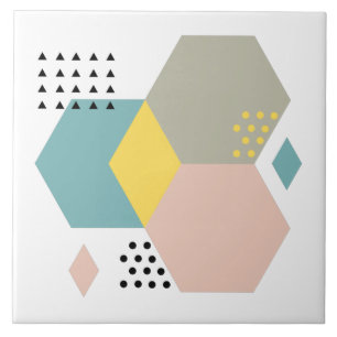 Modern beautiful colourful geometric girly blue tile