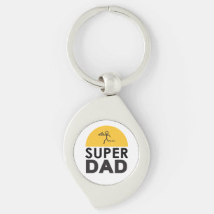 Modern Beautiful Design "SUPER DAD" Keychain