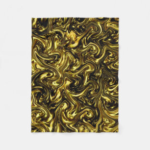 modern beautiful golden pattern curving Fashionart Fleece Blanket