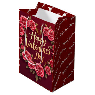 Modern Beautiful Luxury Floral Love Collection Medium Gift Bag