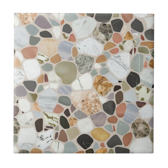 Modern beautiful natural rock terrazzo Pattern Tile (Front)