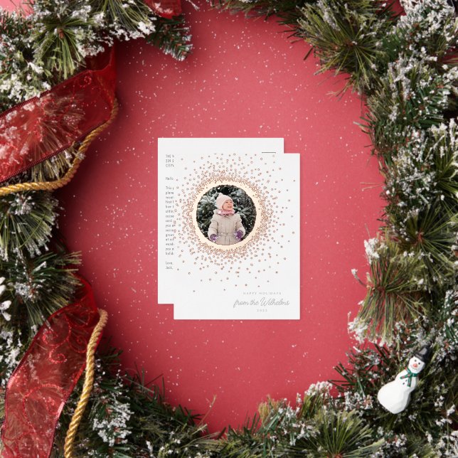 Modern Beautiful Winter Snow Foil Holiday Postcard (Insitu)