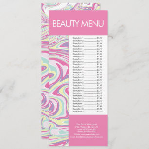 Modern Beauty Makeup Liquid Pattern Pink Menu