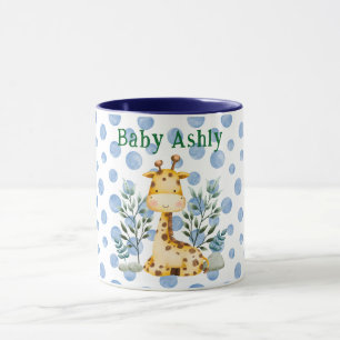 Modern Beauty Orange Giraffe With Name Coffee Mug