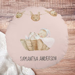 Modern Beauty Pastel Pink Kid Name Round Pillow<br><div class="desc">Modern Beauty Pastel Pink Kid Name</div>