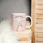 Modern Beauty Pastel Pink Teddy Bear With Name Coffee Mug<br><div class="desc">Modern Beauty Pastel Pink Teddy Bear With Name</div>