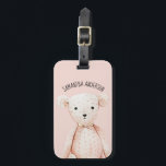 Modern Beauty Pastel Pink Teddy Bear With Name Luggage Tag<br><div class="desc">Modern Beauty Pastel Pink Teddy Bear With Name</div>