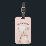 Modern Beauty Pastel Pink Teddy Bear With Name Luggage Tag<br><div class="desc">Modern Beauty Pastel Pink Teddy Bear With Name</div>