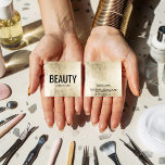 Modern beauty salon chic gold foil makeup artist square business card<br><div class="desc">Modern beauty salon chic gold foil makeup artist</div>