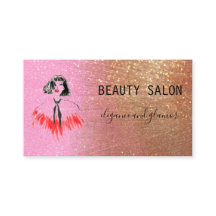 Modern Beauty Salon Glitter Gold Pink