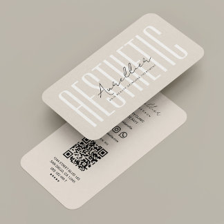 Modern Beauty Stylist Aesthetic Sand Beige Business Card