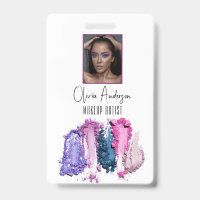 Modern Beauty Swatch Makeup Artist Picture ID Badg