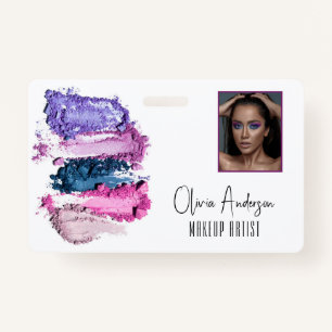 Modern Beauty Swatch Makeup Artist Picture ID Badge