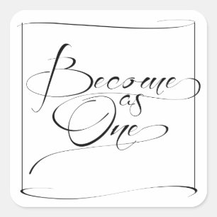 Modern Become as One Christian Wedding Stickers