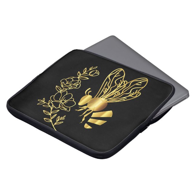 Modern Bee and Flower Neoprene Sleeve (Front Top)
