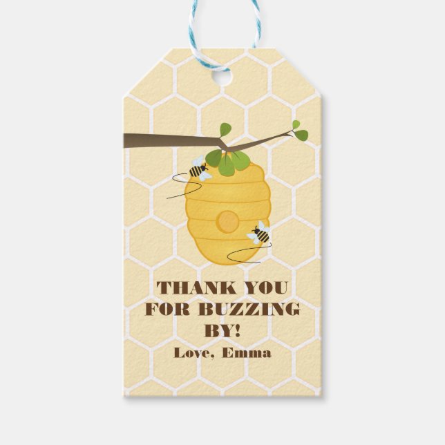 Modern Bee Gift Tags (Front)