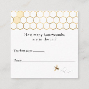 Modern Bee How Many Honeycombs Enclosure Card