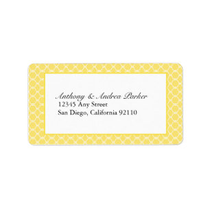 Modern Beehive Address Label in yellow