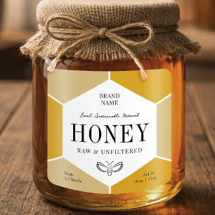 Modern Beehive Natural Raw Honey Product Jar Label