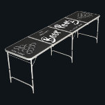 Modern Beer Pong All night Long<br><div class="desc">This modern beer pong table featuring a black background, with the text 'BEER PONG ALL NIGHT LONG', the family name and personalized with your team names will make an ideal gift for any occassions. All of the font styles and background colour can be changed by clicking on the customize further...</div>