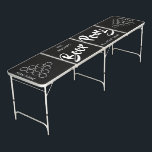 Modern Beer Pong All night Long<br><div class="desc">This modern beer pong table featuring a black background, with the text 'BEER PONG ALL NIGHT LONG', the family name and personalized with your team names will make an ideal gift for any occassions. All of the font styles and background colour can be changed by clicking on the customize further...</div>