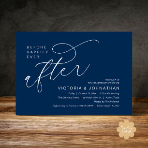 Modern Before Happily Ever After Rehearsal Dinner Invitation