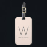 Modern beige and grey minimalist monogram luggage tag<br><div class="desc">Modern beige and grey minimalist monogram luggage tag</div>
