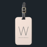 Modern beige and grey minimalist monogram luggage tag<br><div class="desc">Modern beige and grey minimalist monogram luggage tag</div>