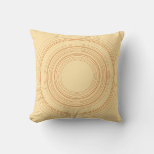 Modern Beige and Orange Psychedelic Topographic Li Throw Pillow