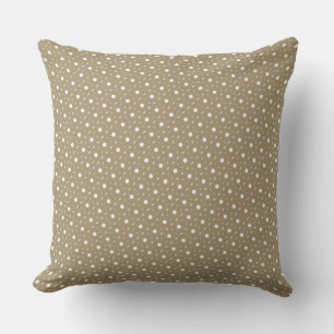 Modern Beige and White Geometric Pattern Throw Pillow