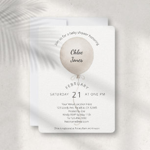Modern Beige Balloon Baby Shower Invitation