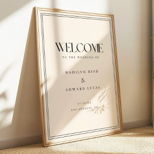 Modern Beige Bold Typography Wedding Welcome Poster