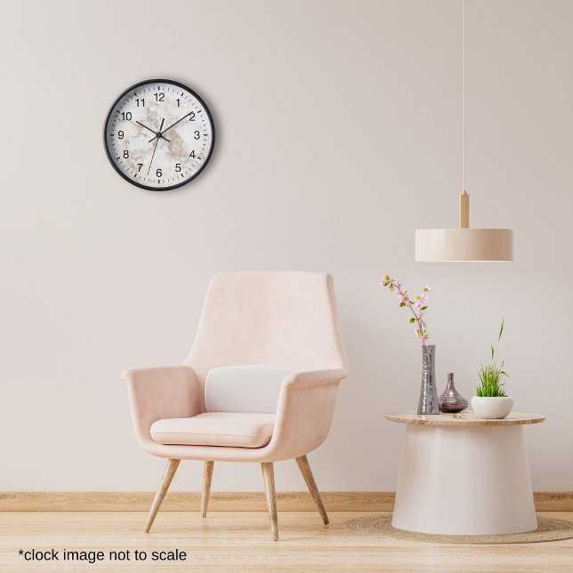 Modern Beige Brown Marble Clock (Creator Uploaded)
