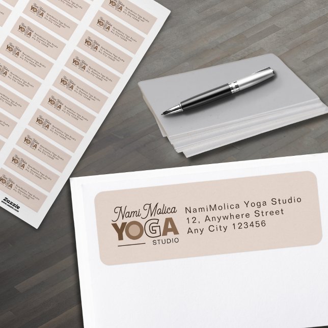 Modern Beige Brown Yoga Studio Address (Creator Uploaded)