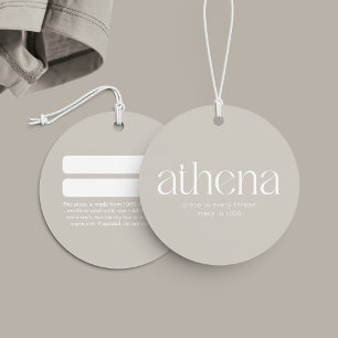Modern Beige Clothing Hang Tag