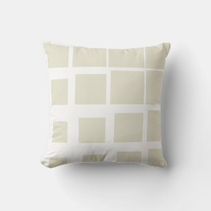 Modern Beige Deconstructed Plaid Abstract Geometri Throw Pillow
