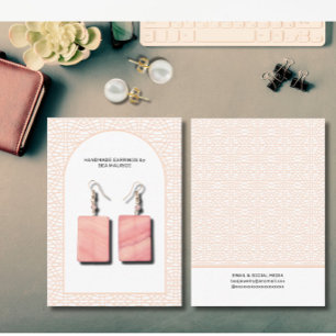 Modern Beige Earring Display Holder Card