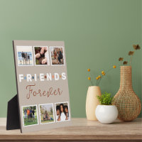 Modern Beige Friends Forever Postage Stamp Photo 