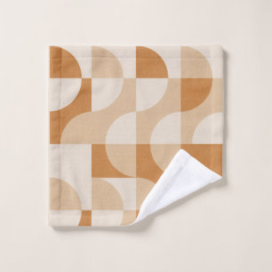 Modern Beige Geometric Minimalist Hand Wash Cloth