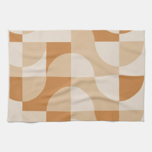 Modern Beige Geometric Minimalist Kitchen Towel