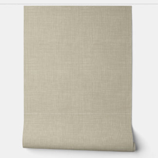 Modern Beige Home Office Linen Look Texture Wallpaper