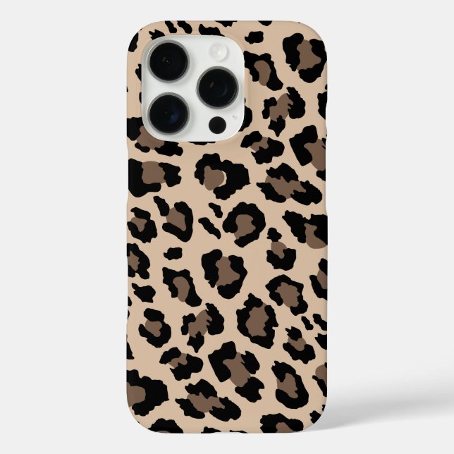Modern Beige Leopard Cheetah Animal Print Pattern Case-Mate iPhone Case (Back)