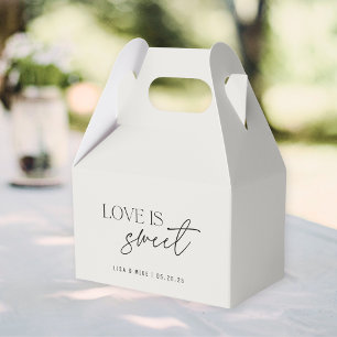 Modern Beige Love is Sweet Wedding Favor Box